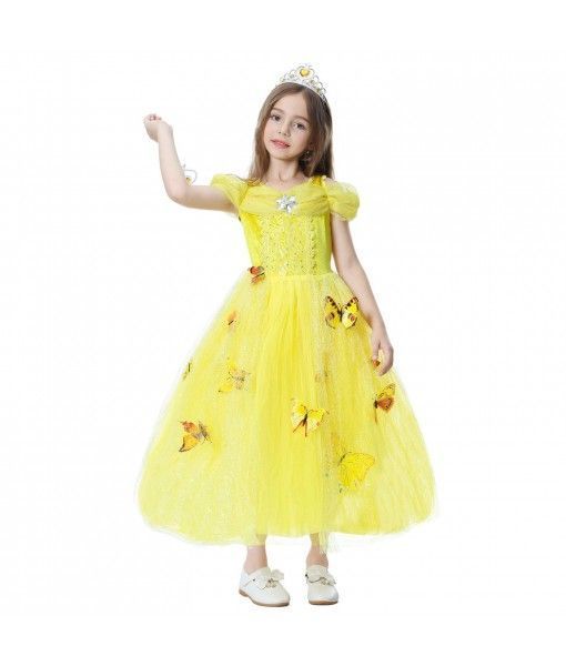 Beauty Cute lace kids girl party dress sleeveless princess dresses 