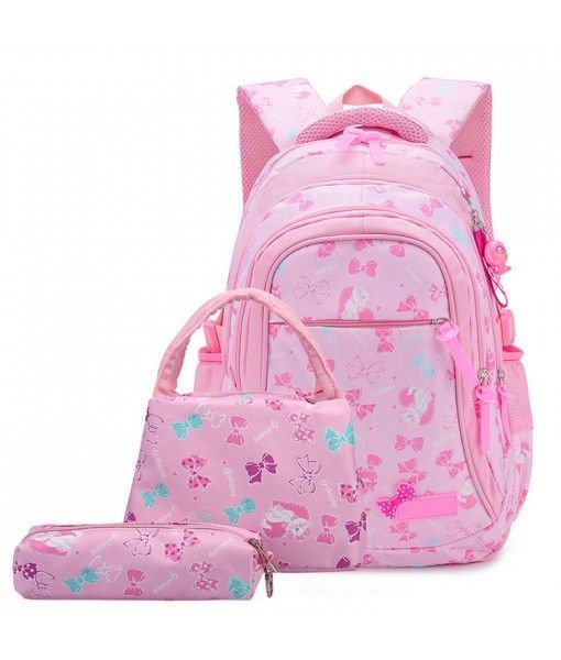student book bags children school bag set new style kids backpack nylon school bags for girls PINK