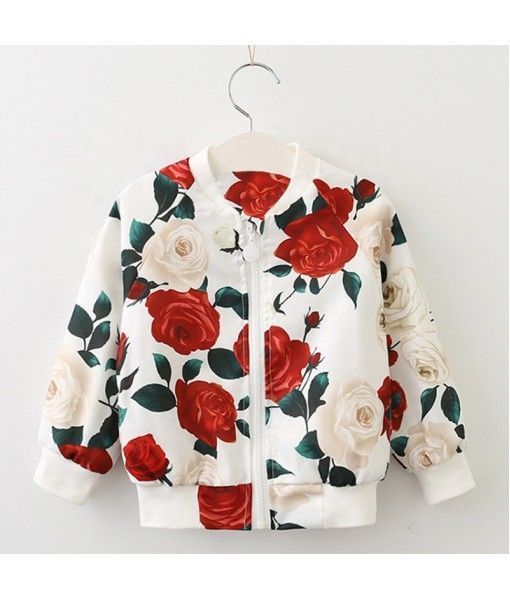 New style spring autumn o-neck rose pattern kids clothing sets 3-8Years children's dress clothing 
