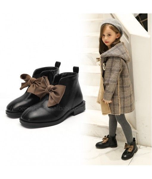 New high quality cute girls kids winter warm children ankle boots 