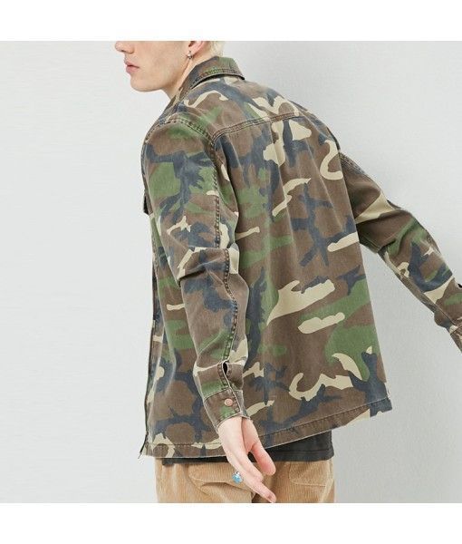 Popular Fashion Design Printed Camo Jacket Zip Front Men Jacket