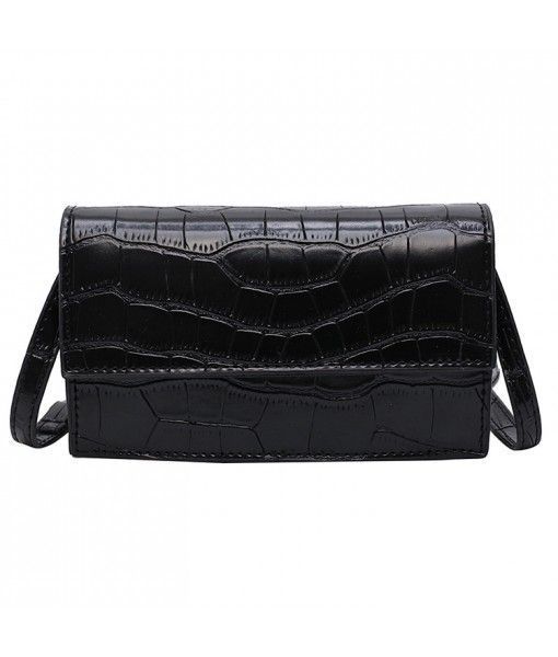 Western Chic Fashion Style Mini Women'S Bag Crocodile Pattern Small Square Bag Black