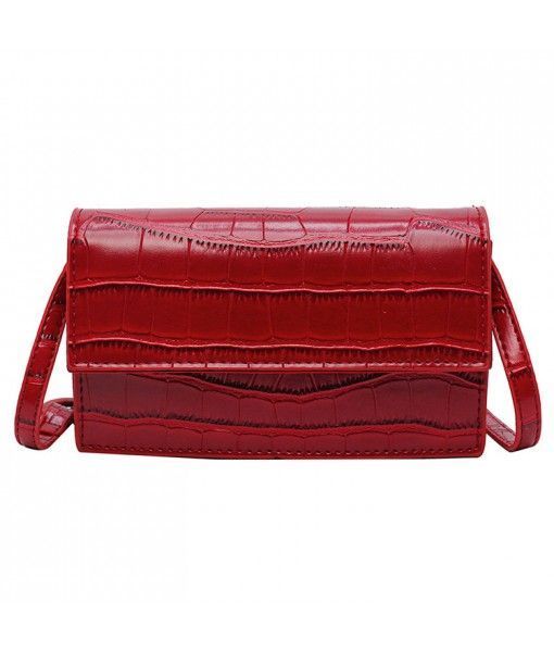 Western Chic Fashion Style Mini Women'S Bag Crocodile Pattern Small Square Bag Red