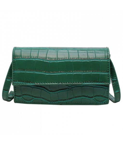 Western Chic Fashion Style Mini Women'S Bag Crocodile Pattern Small Square Bag Green