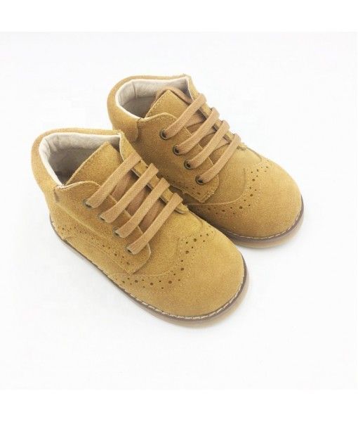 hard sole high top brown suede baby cute boots kids boots