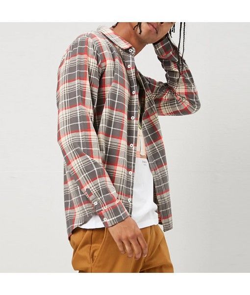  Classic style plaid long sleeve flannel shirts for men 100% cotton  