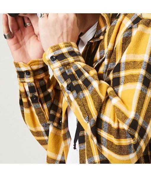  Classic hooded single breasted heavyweight 100% cotton mens flannel shirt 