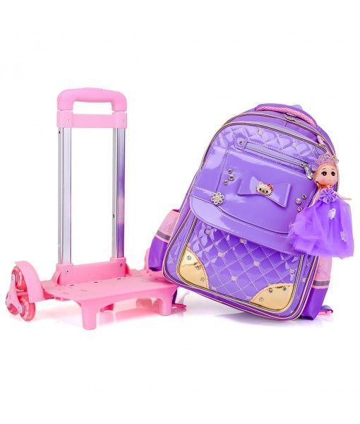 3 in 1 set school bag kids trolley luggage school bags for girls