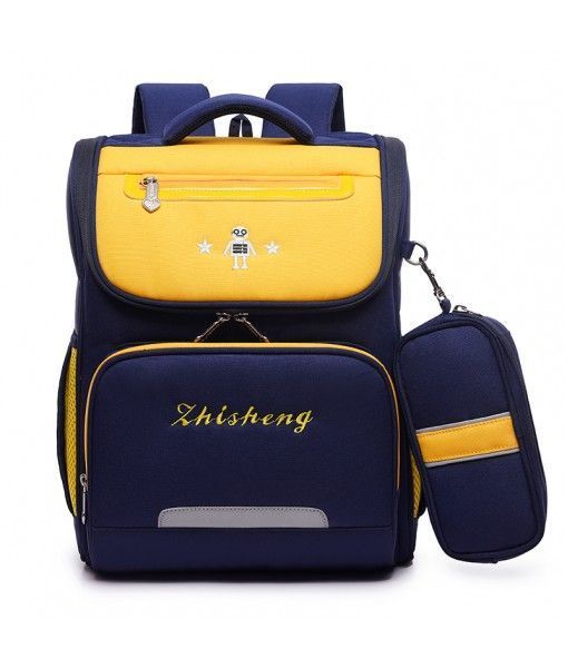 Multicolor children school bags kid safe backpack 6-12 years old boys girls school bag with reflective stripe  YELLOW