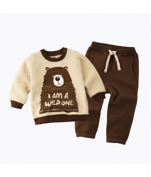 Infant cotton round neck buckle long sleeved children fall jacket kids clothing  boys clothes boy Suit boy Clothing