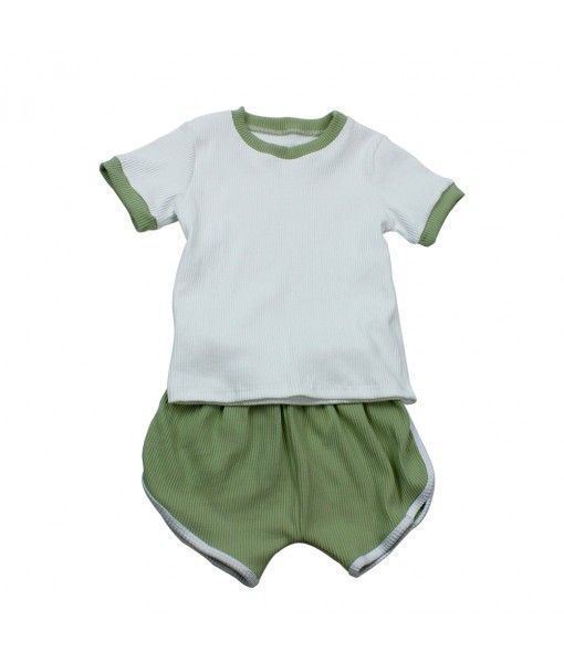 New Fashion Baby Girl Outfit Children Clothing Sets Splice Outfits Kids Clothing