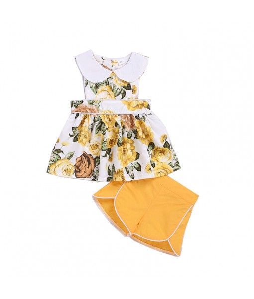 Newborn Baby Clothes Girls Flutter Sleeve Dress+Briefs 2PCS Outfits Set Cute Kids Clothing Girl Sets Summer Sunsuit 1-5 Years 