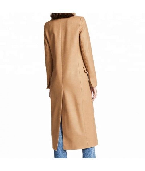 2020 latest designs winter Fashion Double-breasted Long profile felt coat for women 