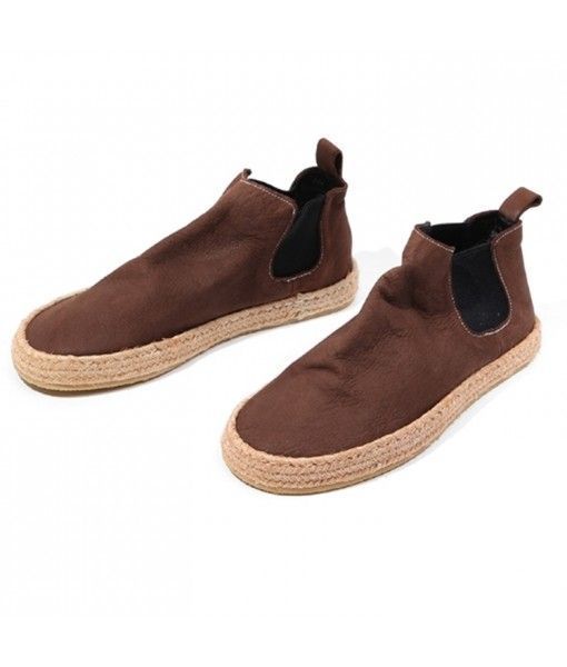 Hot sale soft leather male shoes casual boot slip on men low cut boots
