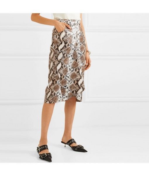 Women Slit Custom Print Skirt