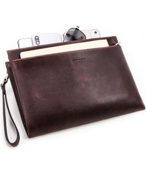 new design vintage genuine leather men clutch bag handbag for 7.9 inch laptop