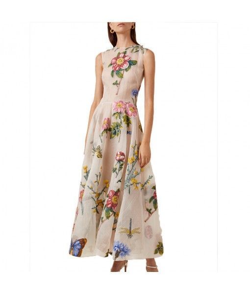 Big swing lady new style long chiffon fashion clothes floral maxi casual dresses