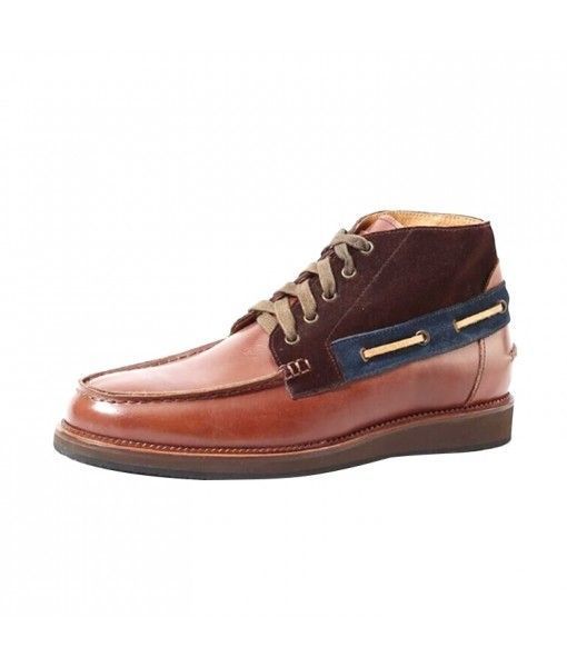 Hot selling comfortable mens brown leather high cut shoes