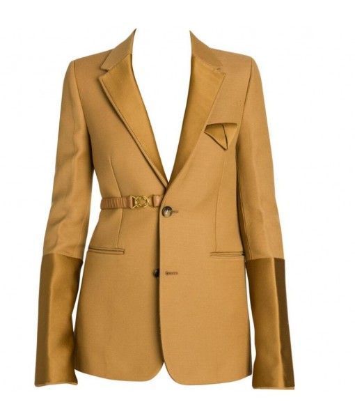  Custom Design Fashion yellow Single Breasted women coat