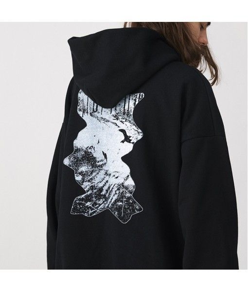 #Ovdy 19fw original Guochao brand hoddie dark night forest theme Fleece Hoodie for men and women