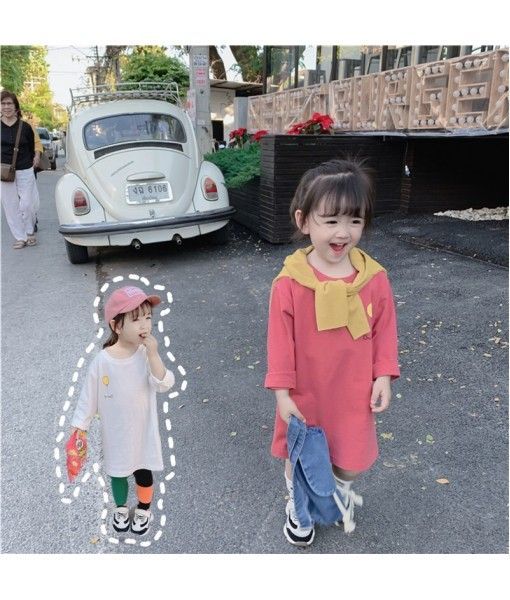 2020 spring two caviar children's wear 1-5-year-old girl baby cartoon long t leisure skirt long sleeve