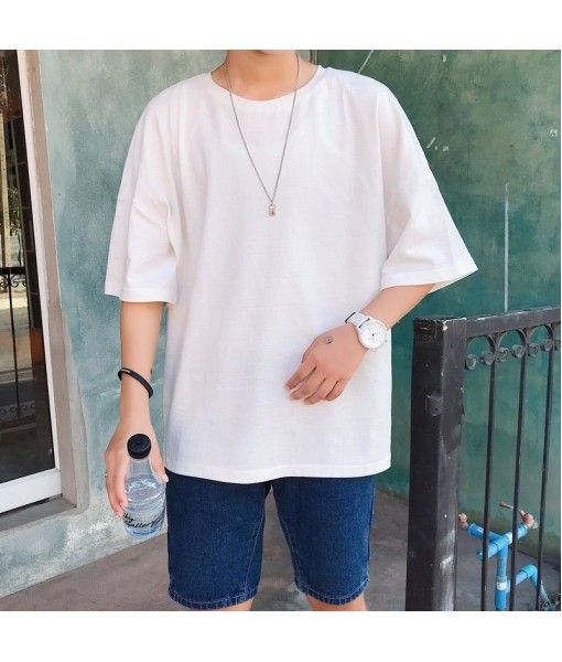 Summer men's wear. T-shirt short sleeve T-shirt personality fashion brand men's five sleeve loose student net red ins top middle sleeve