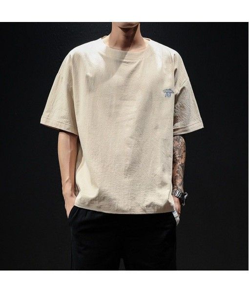 Perth short sleeve T-shirt for men 2020 new summer round neck loose embroidery T-shirt Japanese fashion brand large T-shirt for men