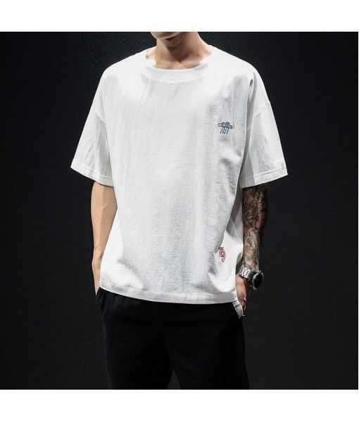 Perth short sleeve T-shirt for men 2020 new summer round neck loose embroidery T-shirt Japanese fashion brand large T-shirt for men
