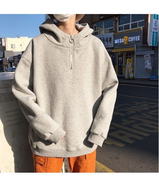 Perth spring guards men's hooded Korean student couple solid color top coat men's and women's casual sportswear trend