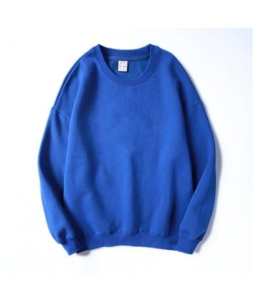 Perth men's round neck sweater 2020 spring new solid color long sleeve base coat Korean Trend large top