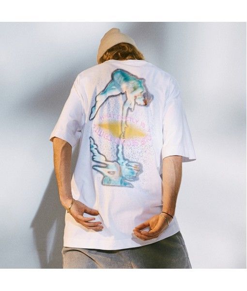 9626 × ovdy 20ss new Guochao brand Unisex Half Sleeve Tee image theme men's short sleeve bottoming T-shirt
