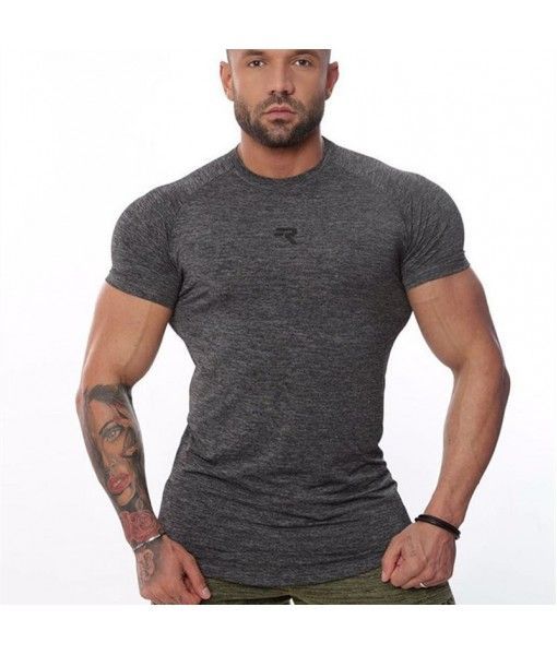 2018 new muscle aesthetics brothers fitness short sleeve male cation T-shirt breathable quick dry running training top