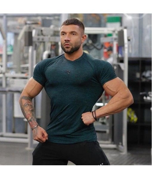 2018 new muscle aesthetics brothers fitness short sleeve male cation T-shirt breathable quick dry running training top