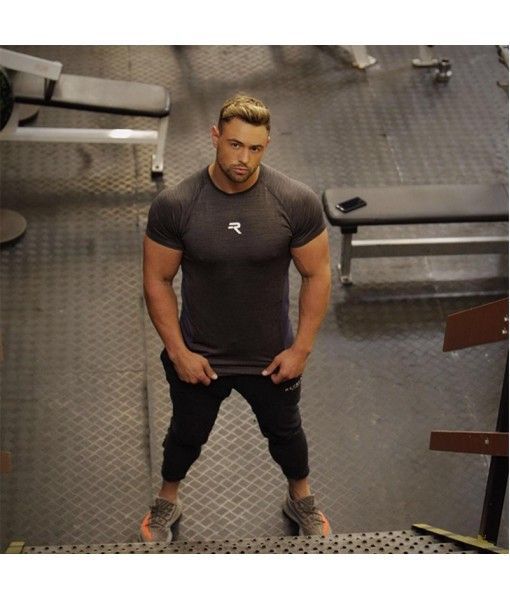 2018 new muscle aesthetics brothers fitness short sleeve male cation T-shirt breathable quick dry running training top