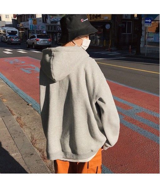 Perth spring guards men's hooded Korean student couple solid color top coat men's and women's casual sportswear trend