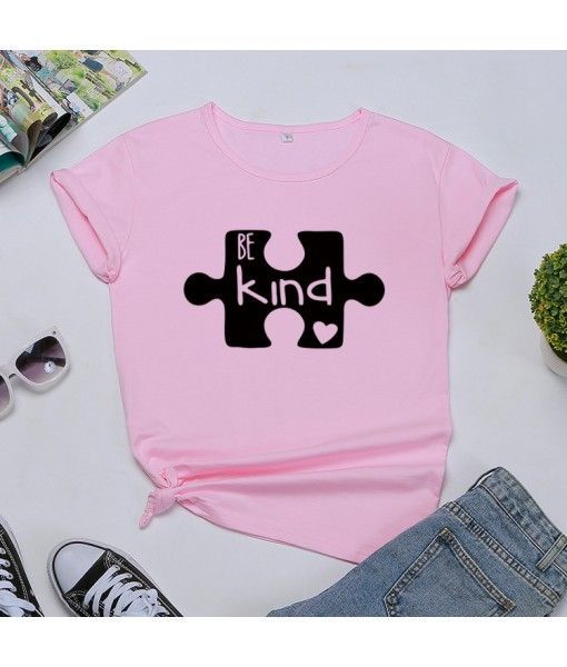 Goods in stock! Be kind foreign trade women's T-shirt European and American women's wear wise Amazon popular cross border women's T-shirt
