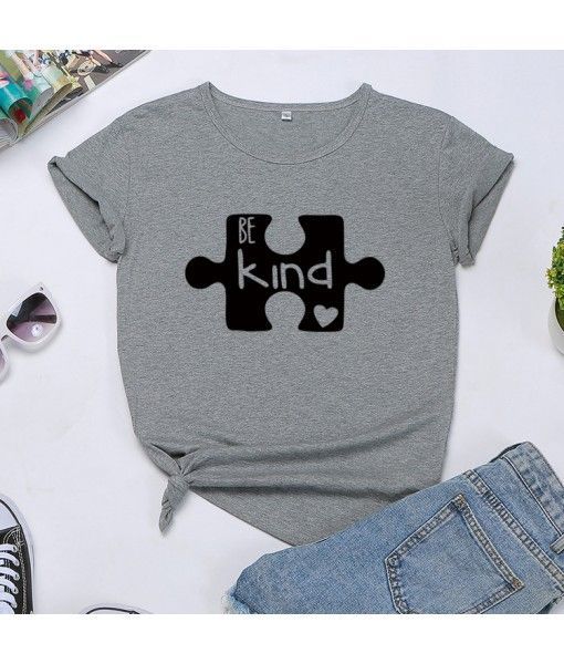 Goods in stock! Be kind foreign trade women's T-shirt European and American women's wear wise Amazon popular cross border women's T-shirt
