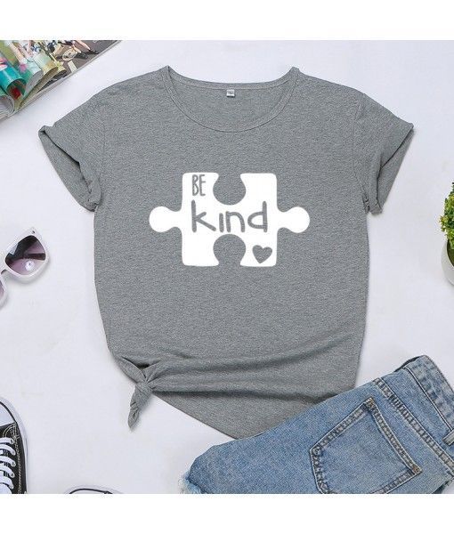 Goods in stock! Be kind foreign trade women's T-shirt European and American women's wear wise Amazon popular cross border women's T-shirt
