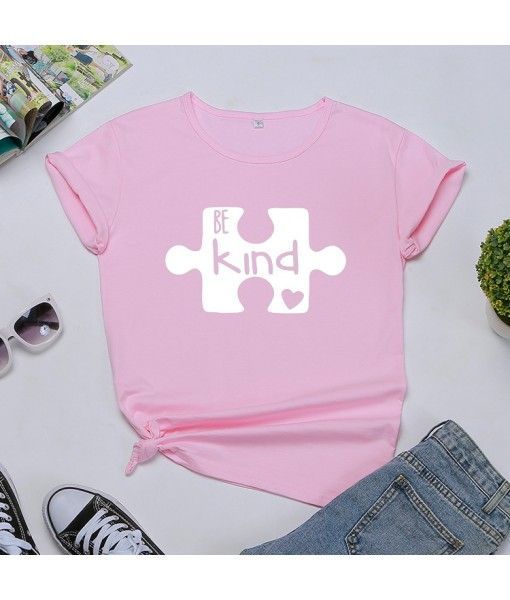 Goods in stock! Be kind foreign trade women's T-shirt European and American women's wear wise Amazon popular cross border women's T-shirt
