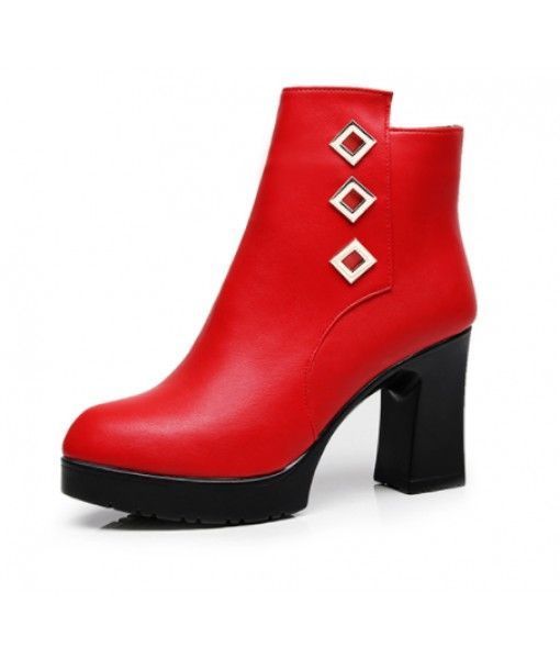 Women Shoes Boots Microfiber Round Toe Chunky Ankle Boots 2019 Winter Footwear Small Size Wholesale Lady boots