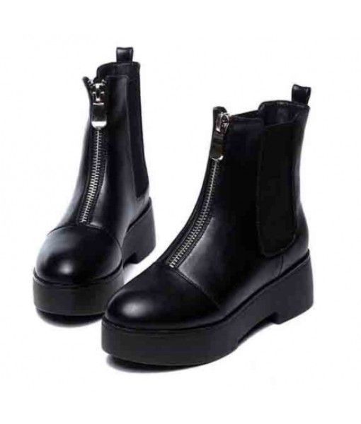 Women's Round Toe Chunky Heel Platform Wedge Winter Boots Women Chelsea Boots Big Size Wholesale