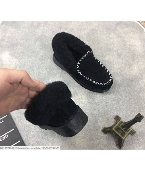 Wenzhou cocoa code 2019 winter new matte leather wool snow boots soft bottom warm cotton boots tide