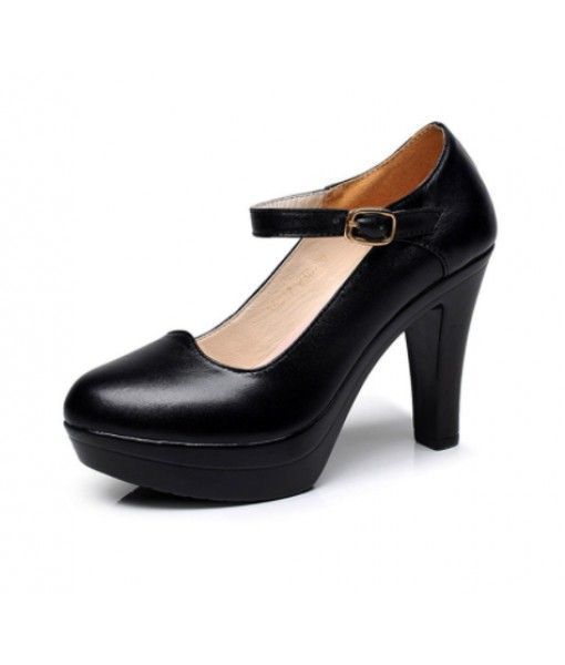 Microfiber Round Toe Chunky Heel Women Shoes Platform Pumps Casual Office Shoes For Women High Heel Shoes