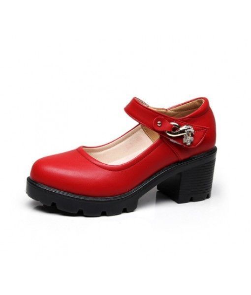 Women Dress Shoes Microfiber Round Toe Chunky Platform Comfort Shoes Wholesale Ladies Work Shoes