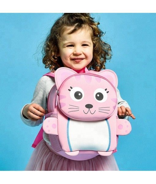 Neoprene Children Cute Zoo Animal Backpack Cartoon Kids School Bags For Girl