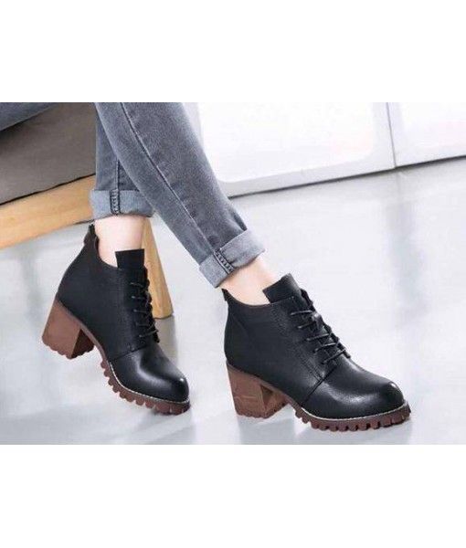 Wenzhou Peishang love 2019 winter new thick with Martin boots British style belt zipper and velvet boots tide