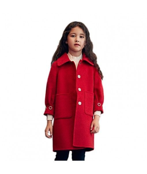 High quality girls Double-sided woolen coat korean design warm winter coat 