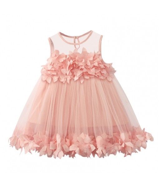 New Sleeveless Petals Lace Little Girl Summer Dress