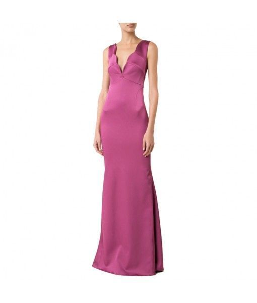 Burgundy evening dress deep v-neck latest gown designs long party wear dresses gowns for ladies 