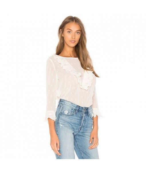 2020 Fashion Women's Blouse Ladies Ruffle Frill Shirt Long Sleeve Perspectived Casual High Street Top Shirt Blouse  Clothing 
